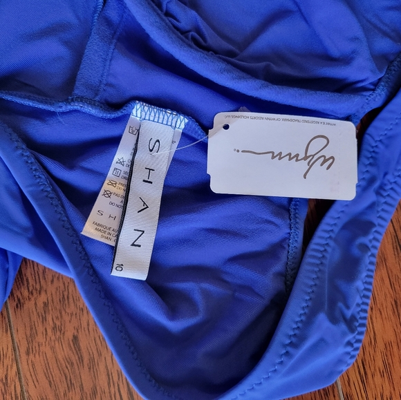 NWT SHAN Cobalt Blue Keyhole Twist One-Piece - Picture 6 of 7
